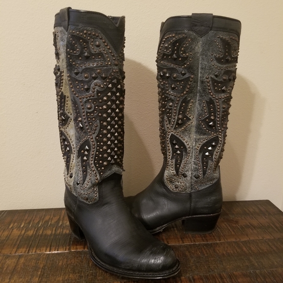 Frye Deborah Deco Studded Boots - Picture 1 of 7